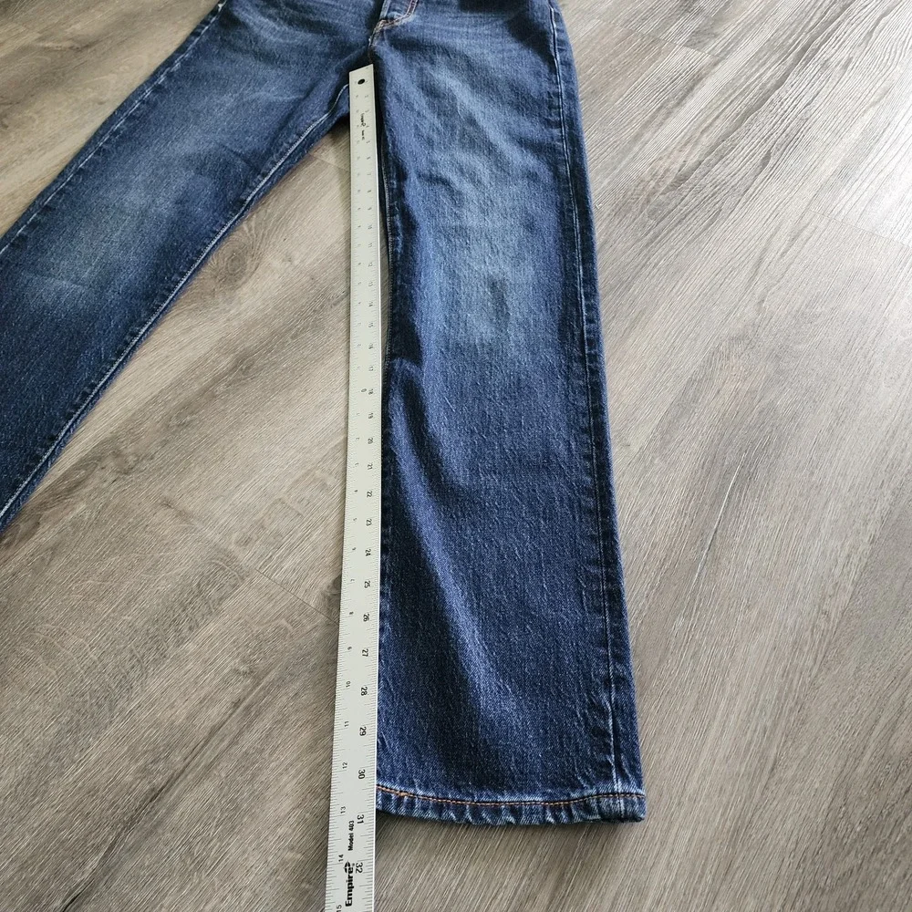 Levi's Premium 501 Original High Rise Straight Leg Jeans Dark Wash W25 L32